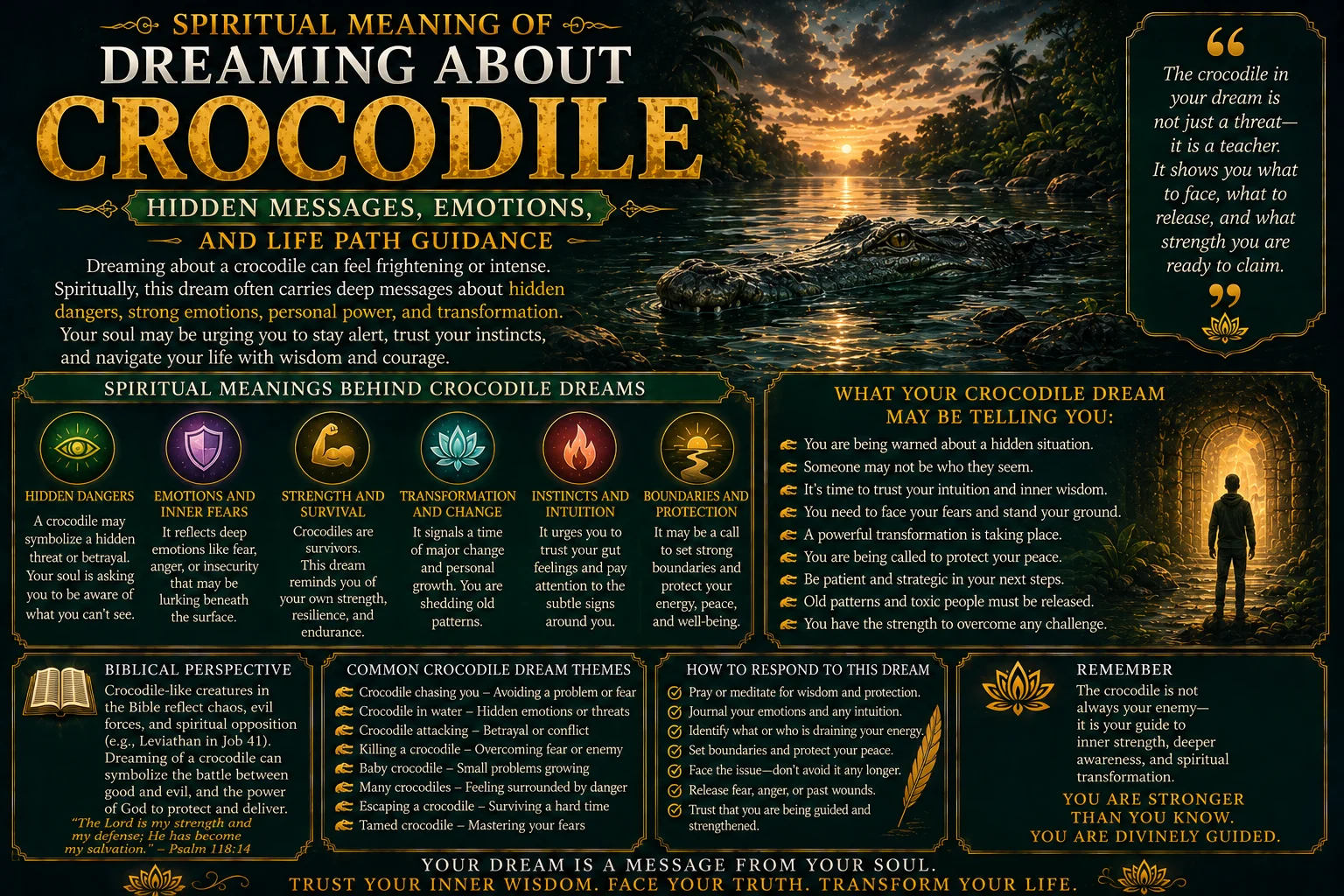 Spiritual Meaning of Dreaming About Crocodile: Hidden Messages, Emotions, and Life Path Guidance