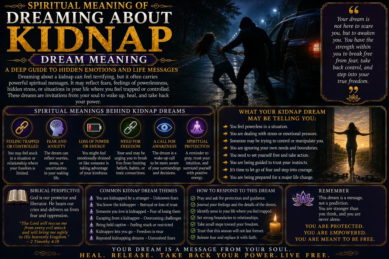 Spiritual Meaning of Dreaming About Kidnap Dream Meaning: A Deep Guide to Hidden Emotions and Life Messages